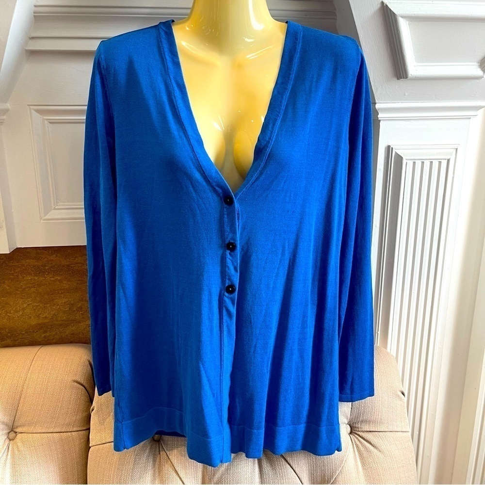 J:  J.Jill Sweater Women’s XS Wearever Collection Button-Front Cardigan Blue